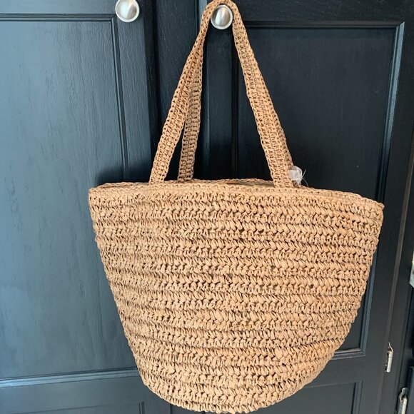 Raffia Bag Beaded Floral NWT - Picture 8 of 12